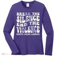 End The Violence Domestic Violence Awareness Groovy Women's Long Sleeve Shirt thumb 0
