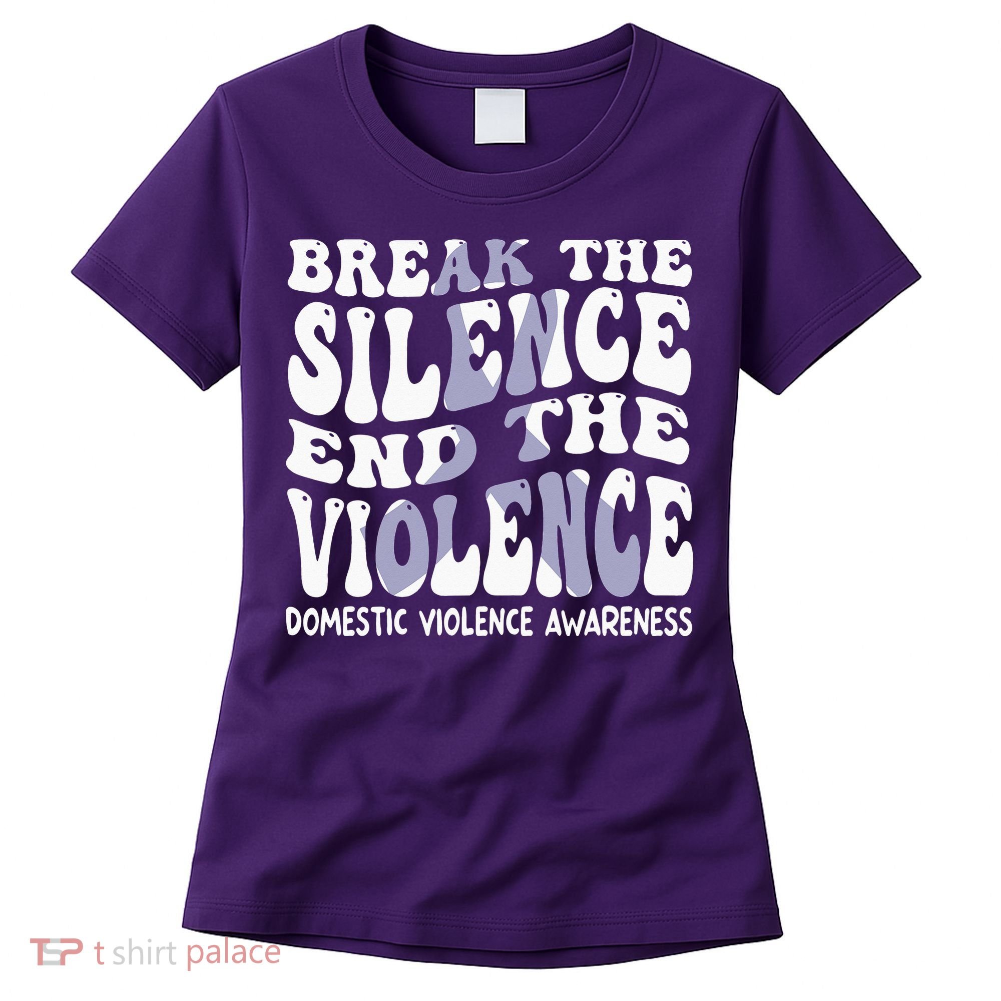 End The Violence Domestic Violence Awareness Groovy Women's T-Shirt