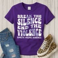 End The Violence Domestic Violence Awareness Groovy Women's T-Shirt thumb 3