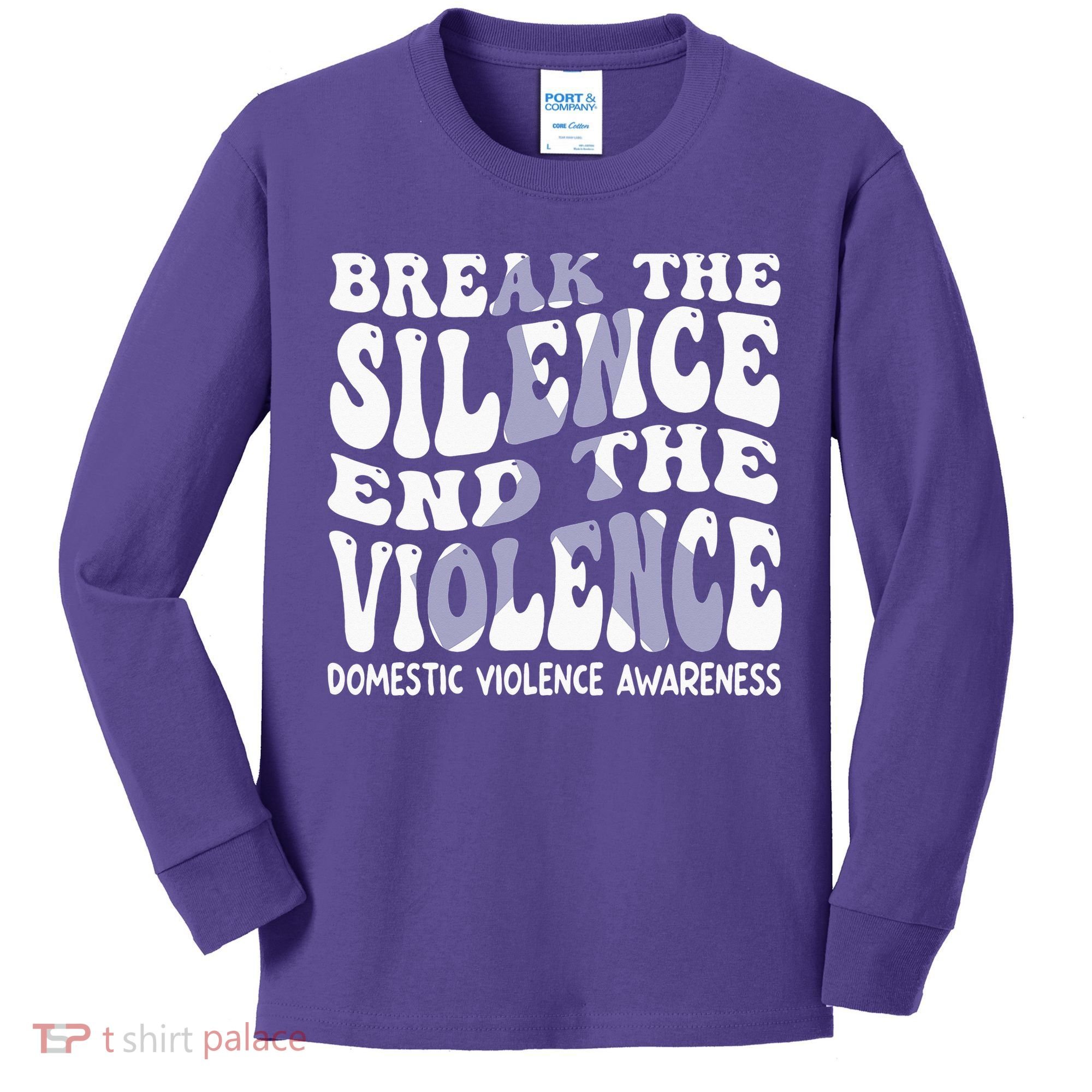 End The Violence Domestic Violence Awareness Groovy Kids Long Sleeve Shirt