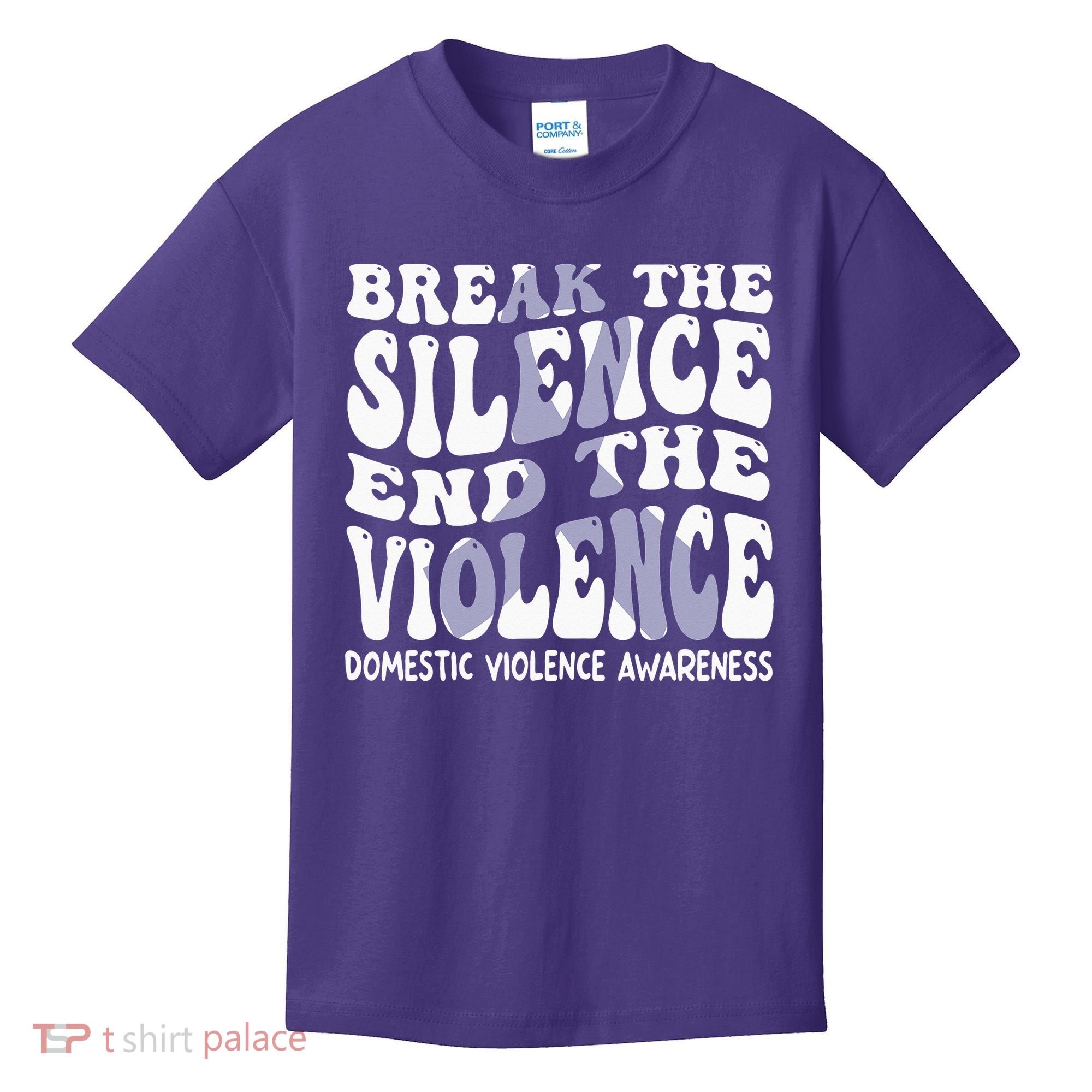 End The Violence Domestic Violence Awareness Groovy Kids T-Shirt