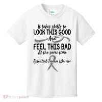 Essential Tremor Warrior It Takes Skills To Look This Good And Feel This Bad Kids T-Shirt thumb 0