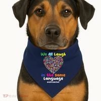 ESL Teacher We All Laugh In The Same Language Eslteacher USA-Made Doggie Bandana thumb 1