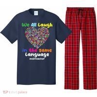 ESL Teacher We All Laugh In The Same Language Eslteacher Pajama Set thumb 0