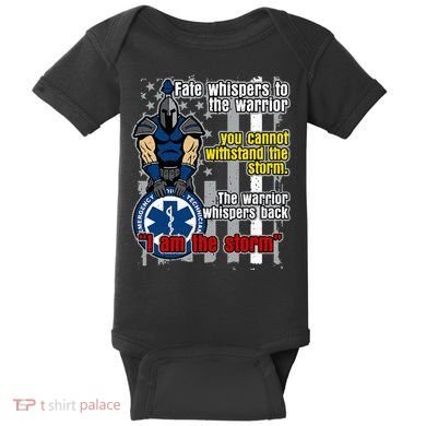 Emt Trojan Warrior I Am The Storm Baby Bodysuit