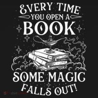 Every Time You Open A Book Some Magic Falls Out - Bookworm USA-Made Doggie Bandana thumb 2