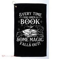 Every Time You Open A Book Some Magic Falls Out - Bookworm Golf Towel thumb 0