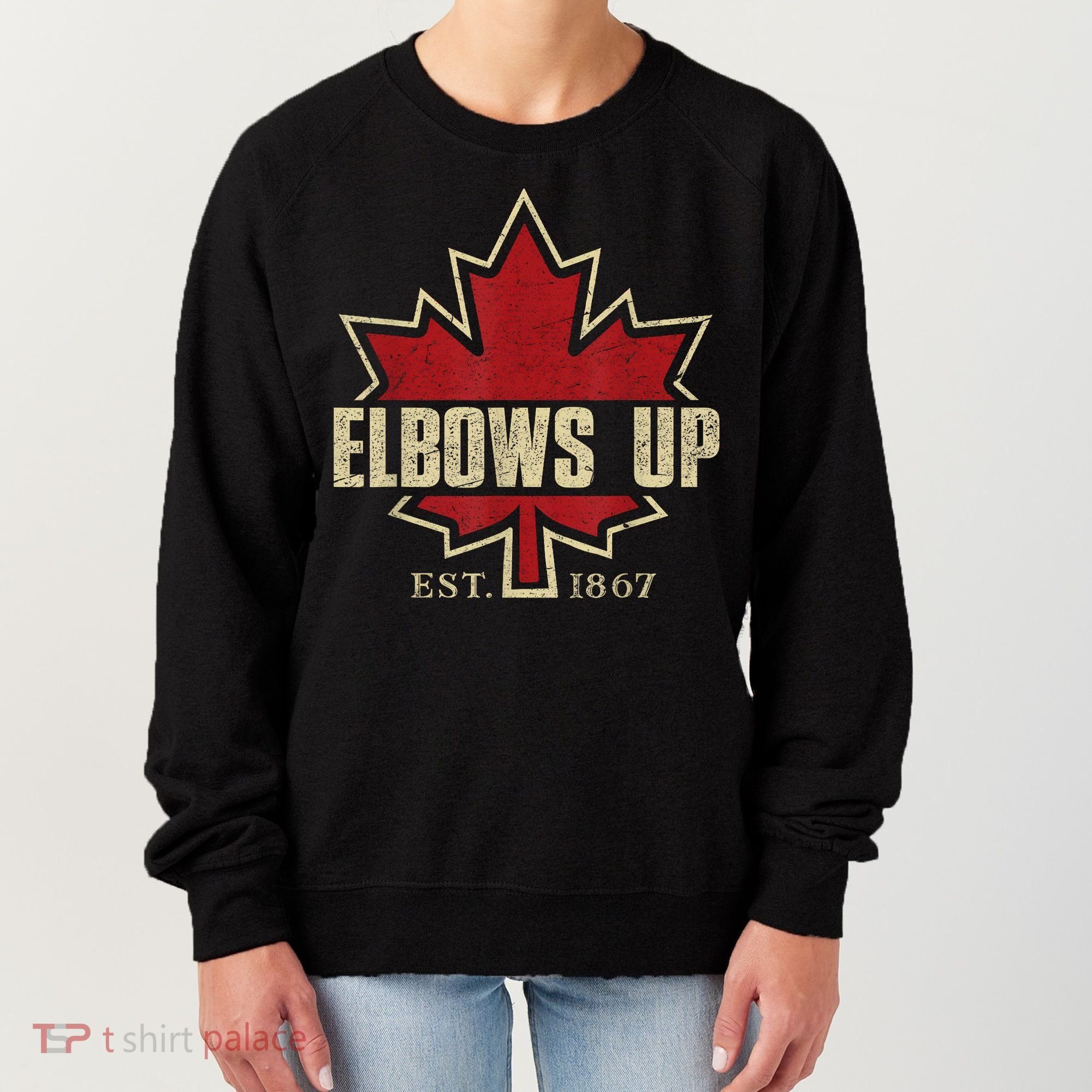 Elbows Up Canada True North Strong Free Proud Canadian Women's Sweatshirt