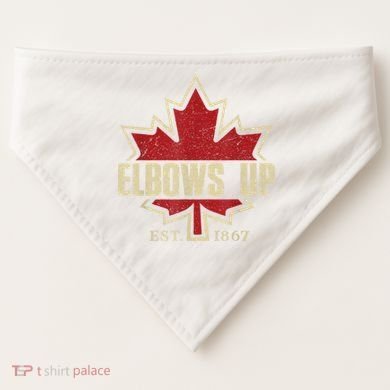 Elbows Up Canada True North Strong Free Proud Canadian USA-Made Doggie Bandana