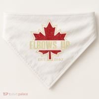 Elbows Up Canada True North Strong Free Proud Canadian USA-Made Doggie Bandana thumb 0