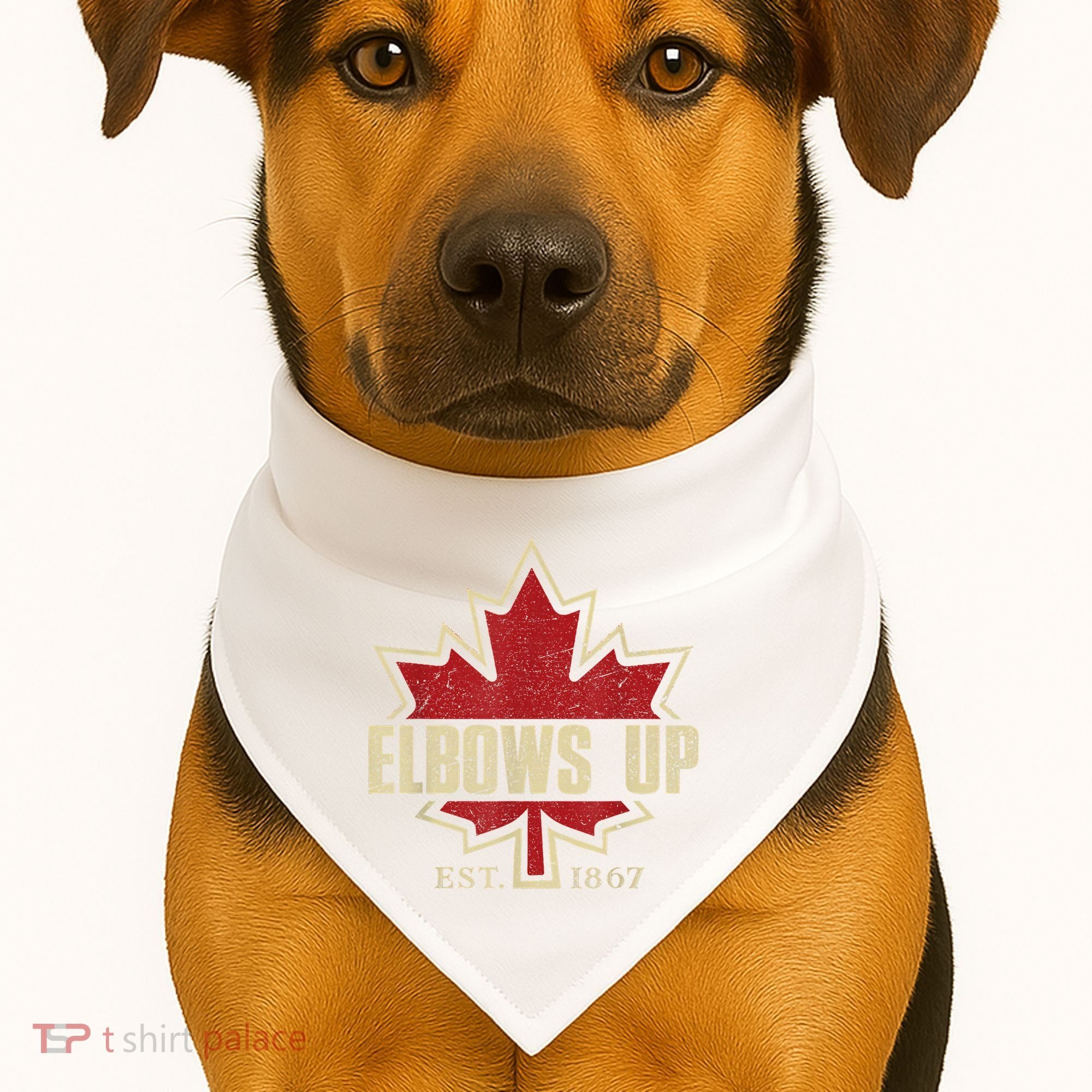 Elbows Up Canada True North Strong Free Proud Canadian USA-Made Doggie Bandana