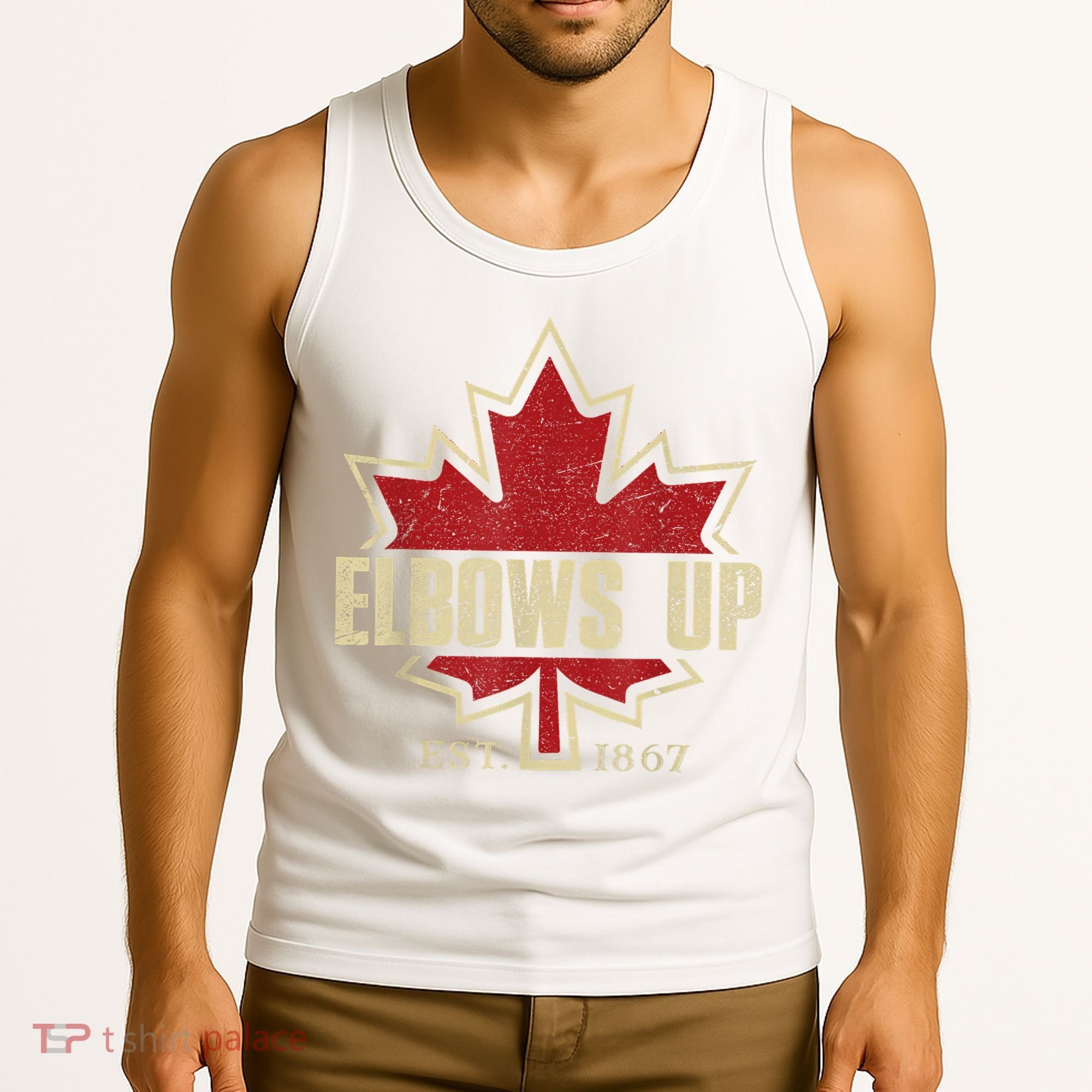 Elbows Up Canada True North Strong Free Proud Canadian Tank Top