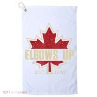 Elbows Up Canada True North Strong Free Proud Canadian Golf Towel thumb 0