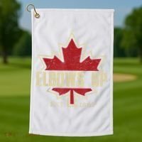 Elbows Up Canada True North Strong Free Proud Canadian Golf Towel thumb 1