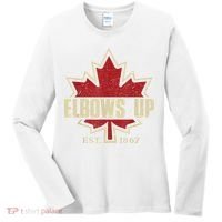 Elbows Up Canada True North Strong Free Proud Canadian Women's Long Sleeve Shirt thumb 0