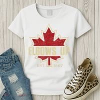 Elbows Up Canada True North Strong Free Proud Canadian Women's T-Shirt thumb 3