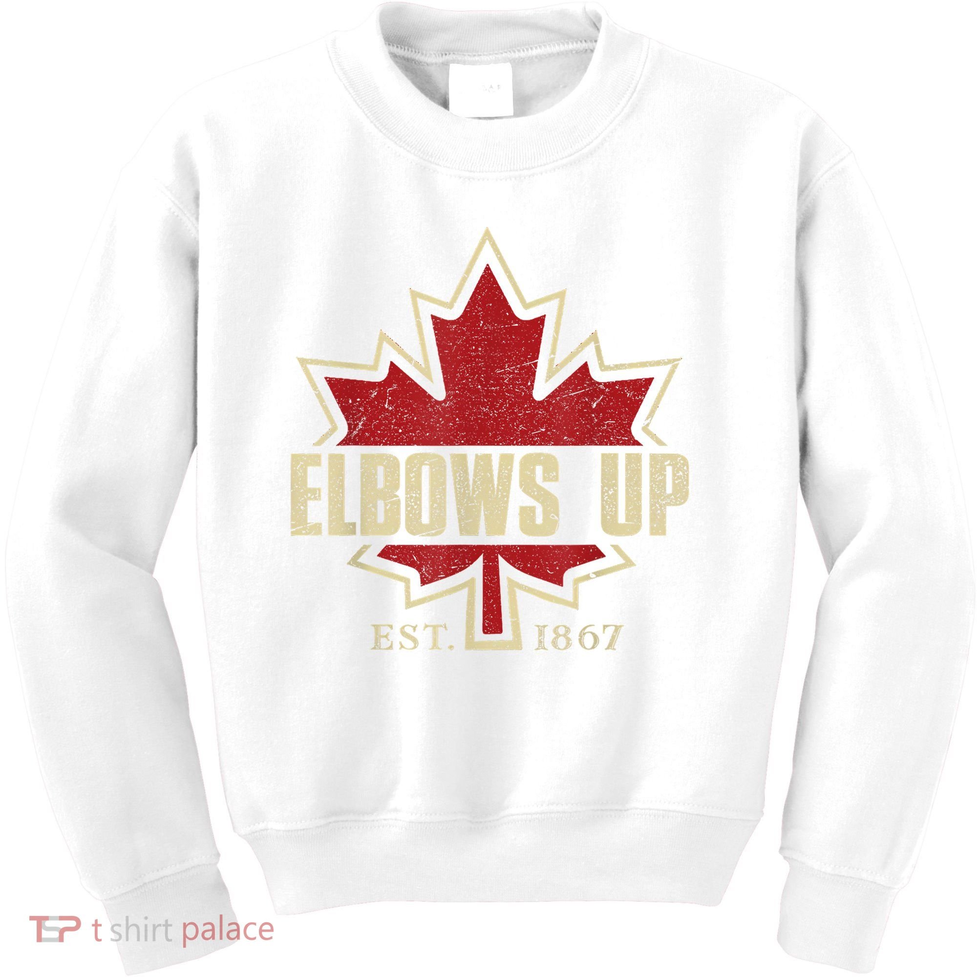 Elbows Up Canada True North Strong Free Proud Canadian Kids Sweatshirt