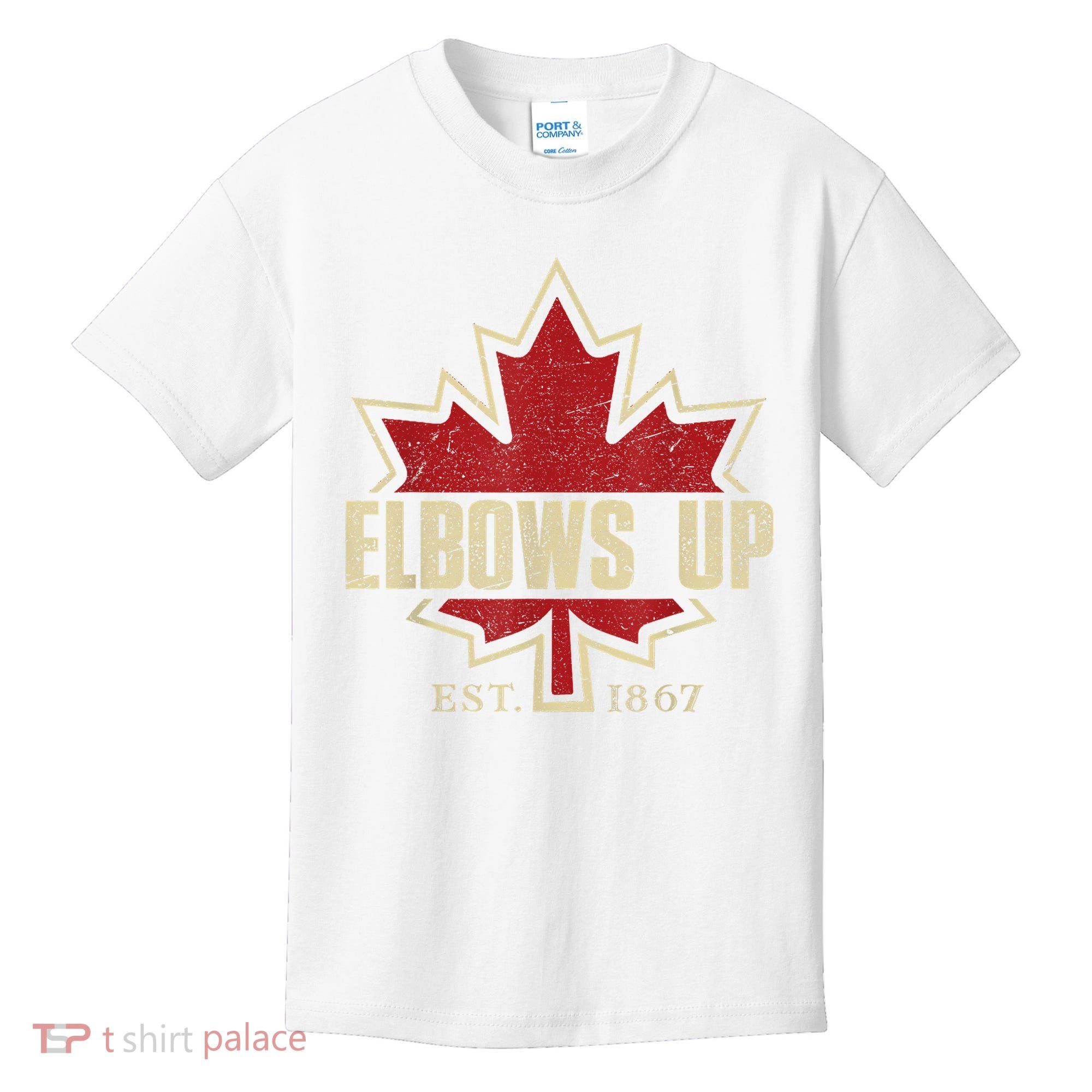 Elbows Up Canada True North Strong Free Proud Canadian Kids T-Shirt