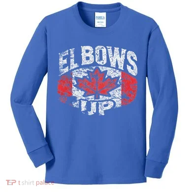 Elbows Up Canada Kids Long Sleeve Shirt
