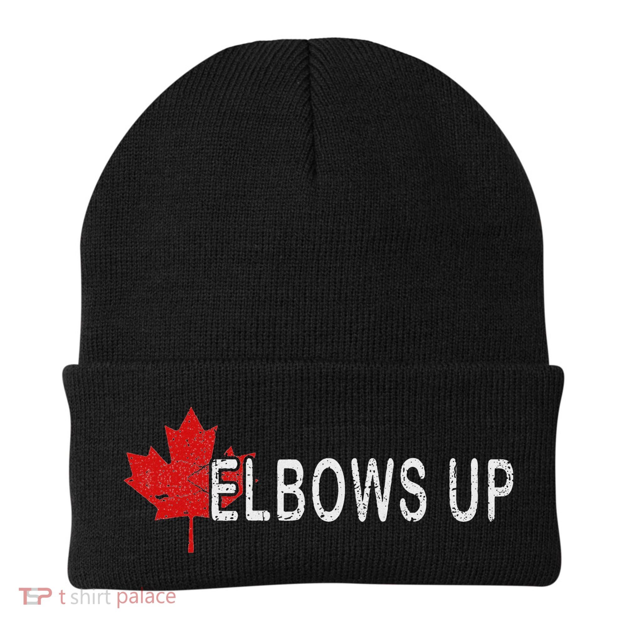 Elbows Up Canada,never 51 Canada Flag Funny Men Women Gift Beanie