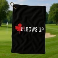 Elbows Up Canada,never 51 Canada Flag Funny Men Women Gift Golf Towel thumb 1