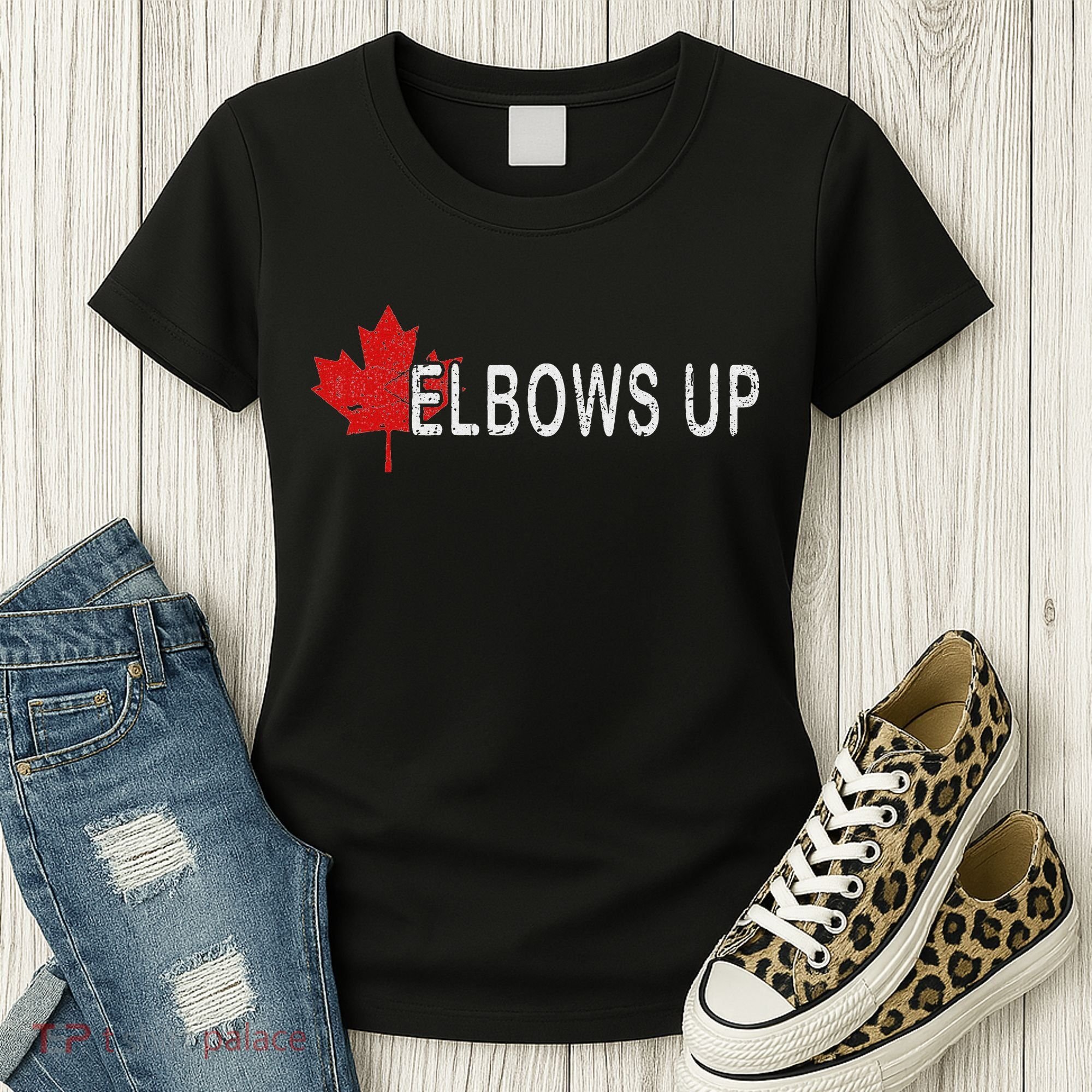 Elbows Up Canada,never 51 Canada Flag Funny Men Women Gift Women's T-Shirt