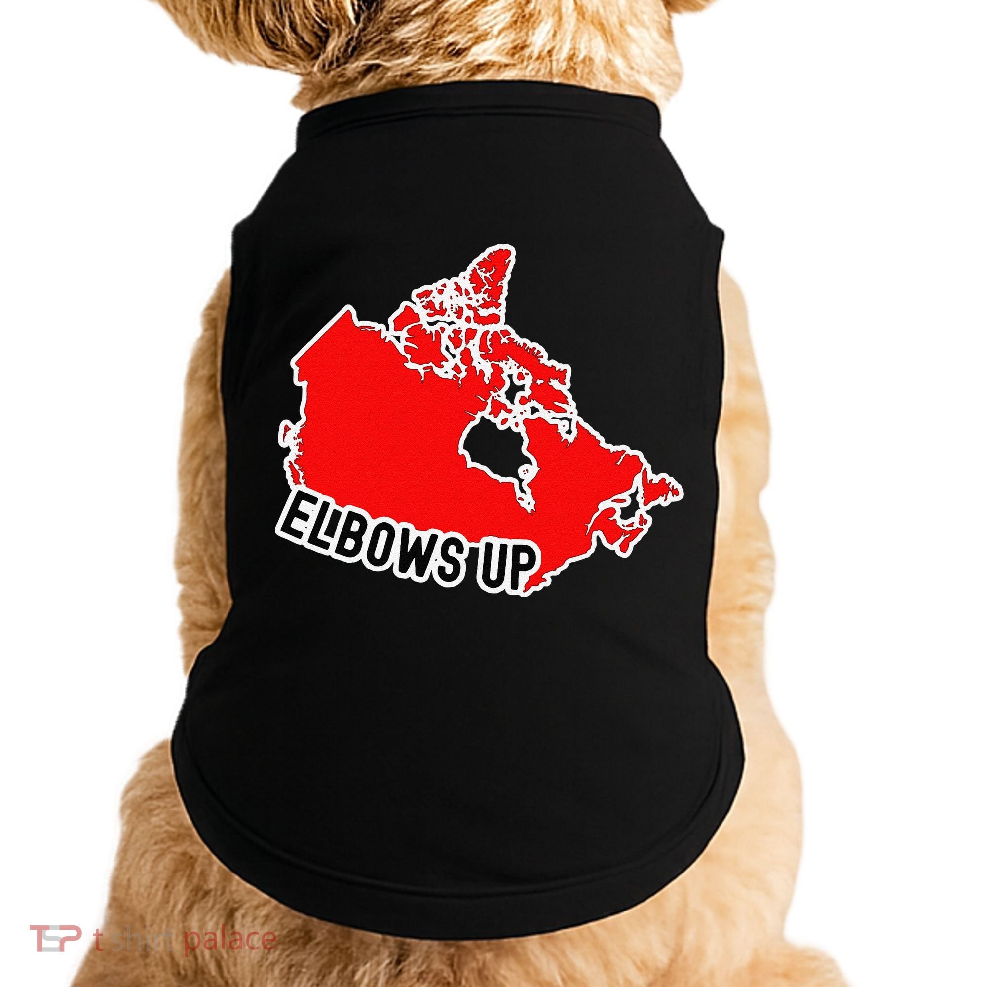 Elbows Up - Canada Map - Anti Trump - True North - Never 5 Doggie Tank