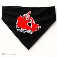 Elbows Up - Canada Map - Anti Trump - True North - Never 5 USA-Made Doggie Bandana thumb 0