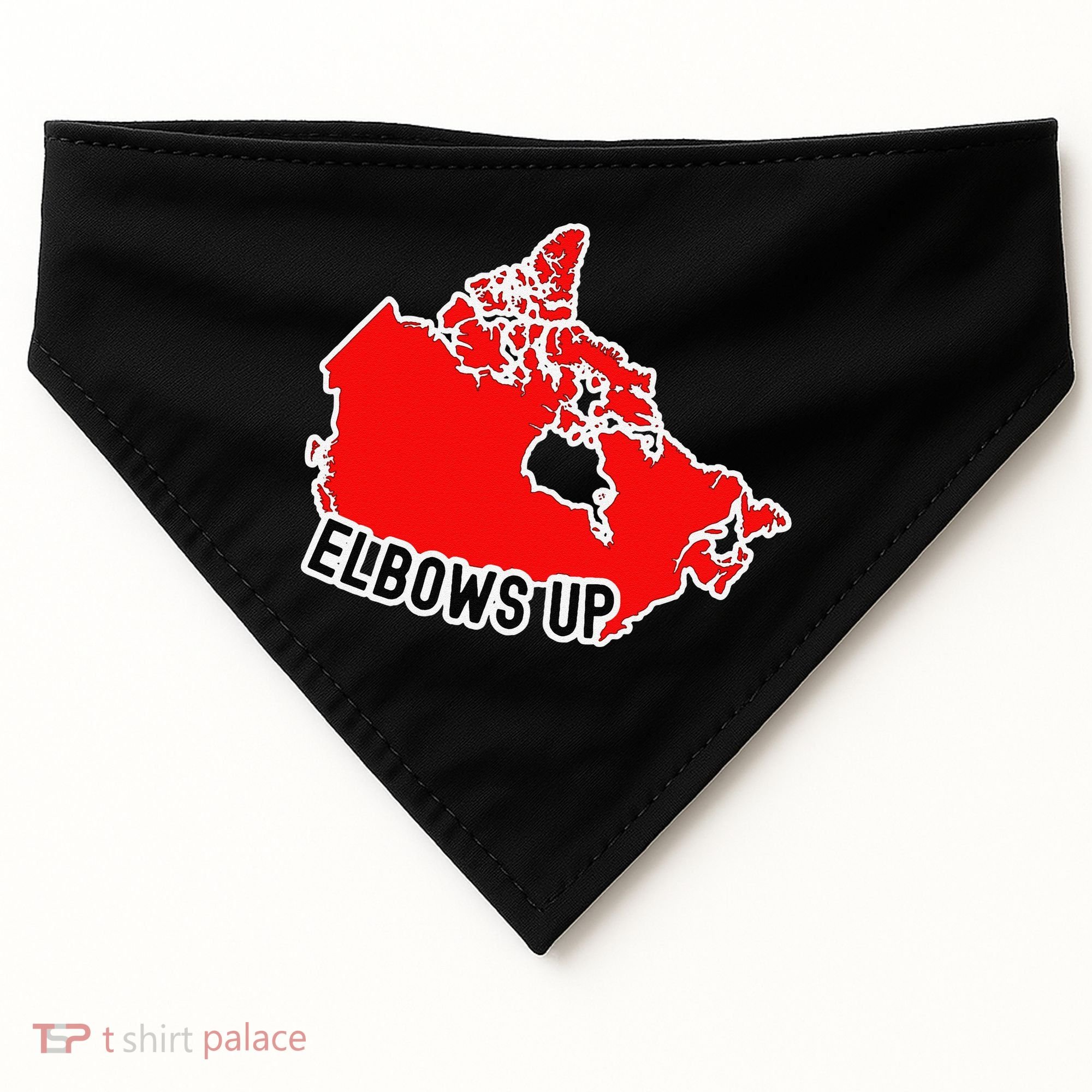 Elbows Up - Canada Map - Anti Trump - True North - Never 5 USA-Made Doggie Bandana