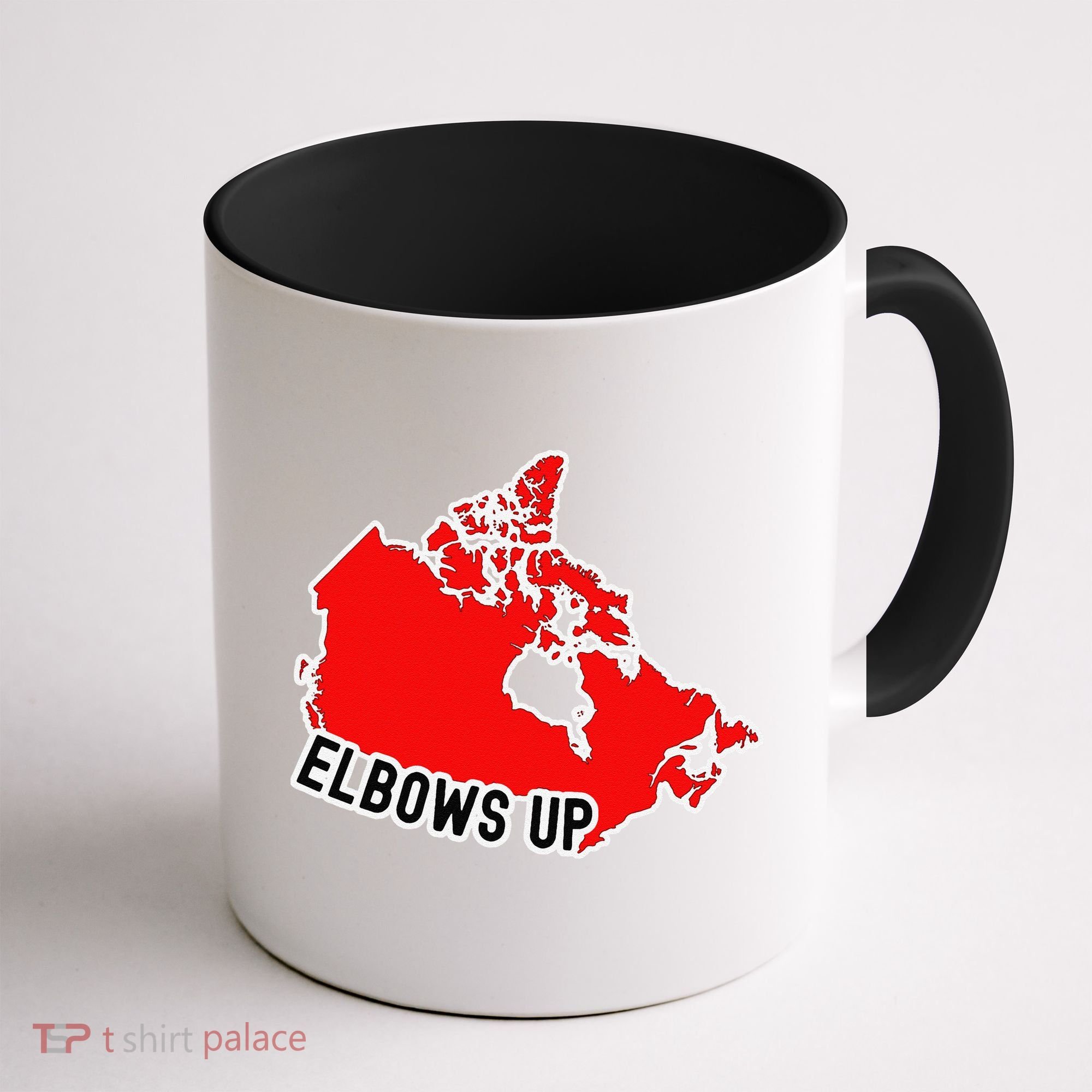 Elbows Up - Canada Map - Anti Trump - True North - Never 5 Coffee Mug