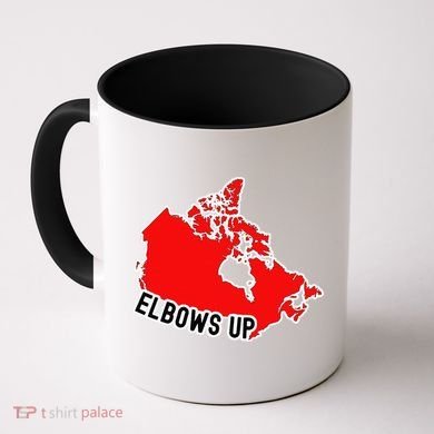 Elbows Up - Canada Map - Anti Trump - True North - Never 5 Coffee Mug
