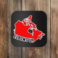 Elbows Up - Canada Map - Anti Trump - True North - Never 5 Coaster thumb 0
