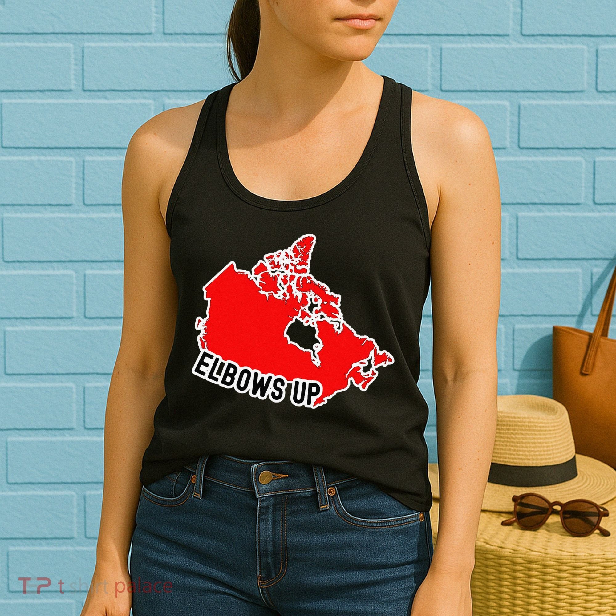 Elbows Up - Canada Map - Anti Trump - True North - Never 5 Women's Tank Top