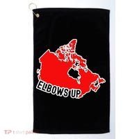 Elbows Up - Canada Map - Anti Trump - True North - Never 5 Golf Towel thumb 0
