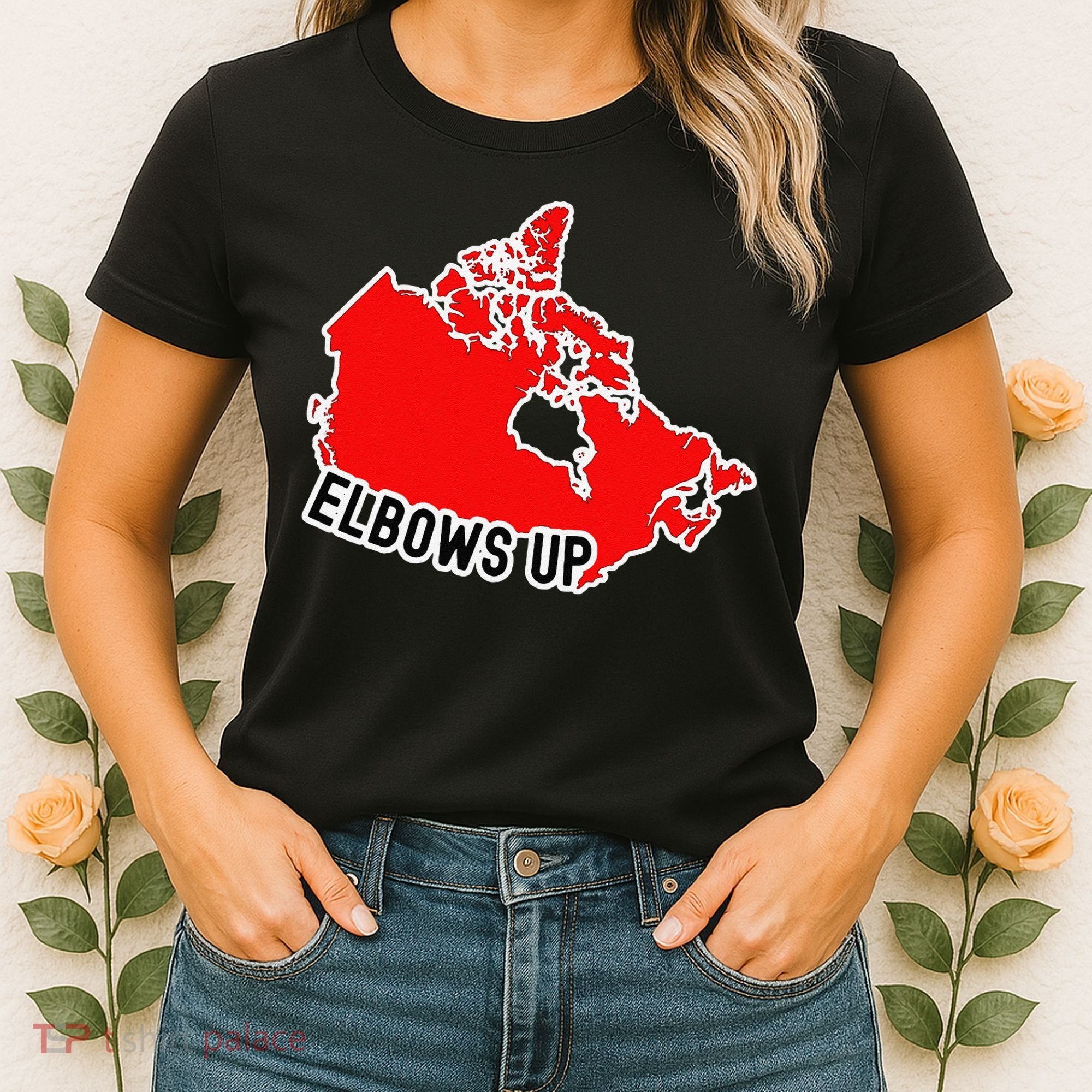 Elbows Up - Canada Map - Anti Trump - True North - Never 5 Women's T-Shirt