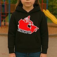 Elbows Up - Canada Map - Anti Trump - True North - Never 5 Kids Hoodie thumb 3