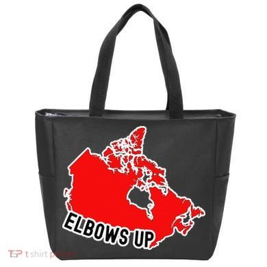 Elbows Up - Canada Map - Anti Trump - True North - Never 5 Tote Bag