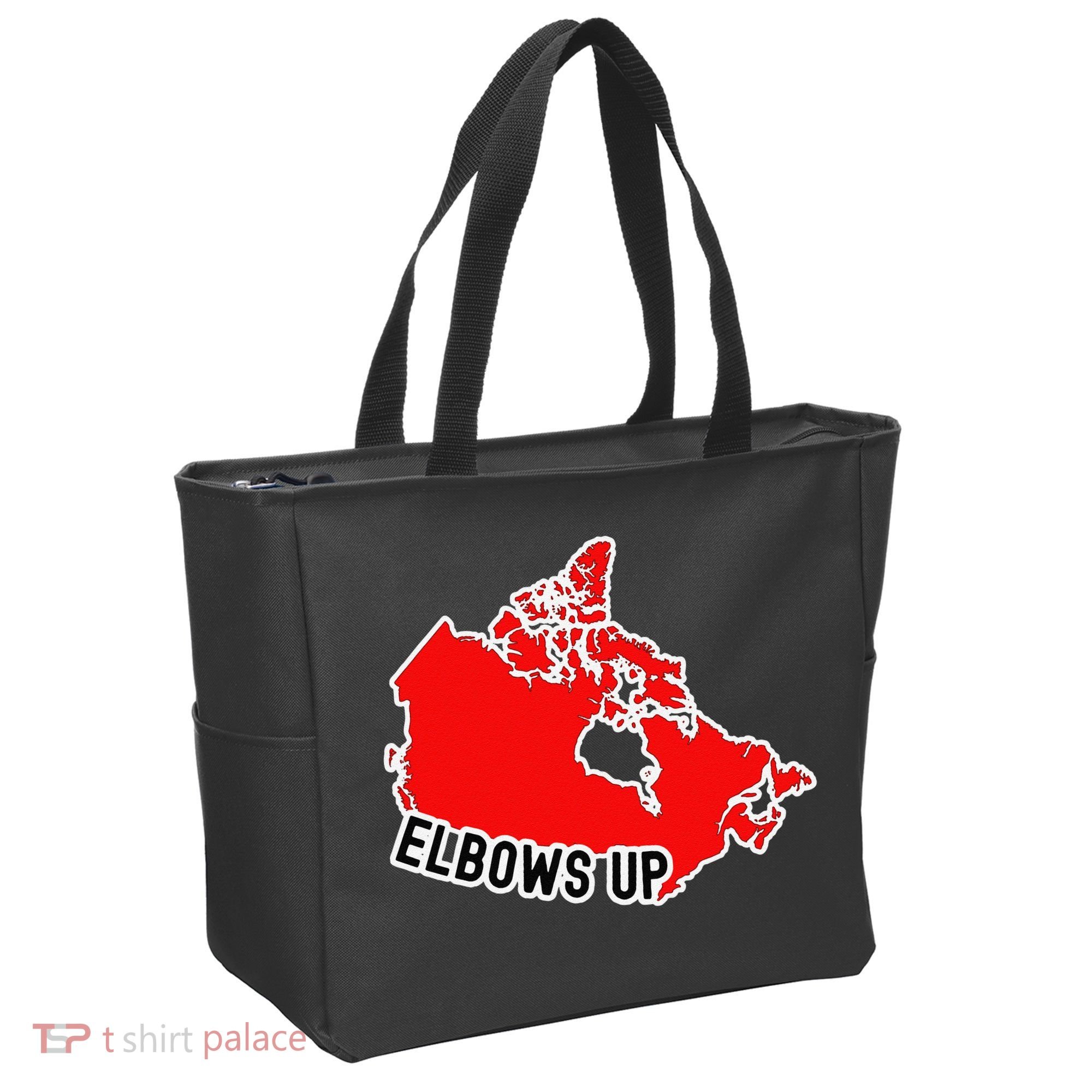 Elbows Up - Canada Map - Anti Trump - True North - Never 5 Tote Bag