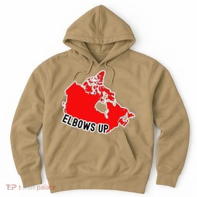 Elbows Up - Canada Map - Anti Trump - True North - Never 5 Hoodie