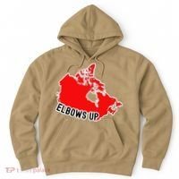 Elbows Up - Canada Map - Anti Trump - True North - Never 5 Hoodie thumb 0