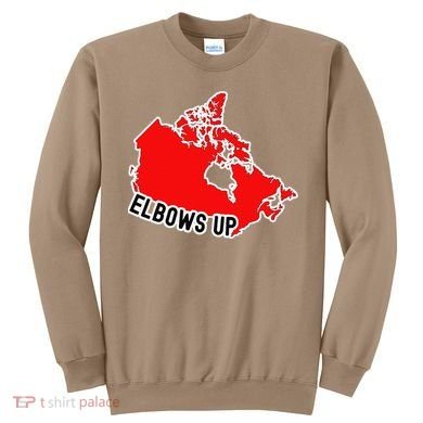 Elbows Up - Canada Map - Anti Trump - True North - Never 5 Sweatshirt