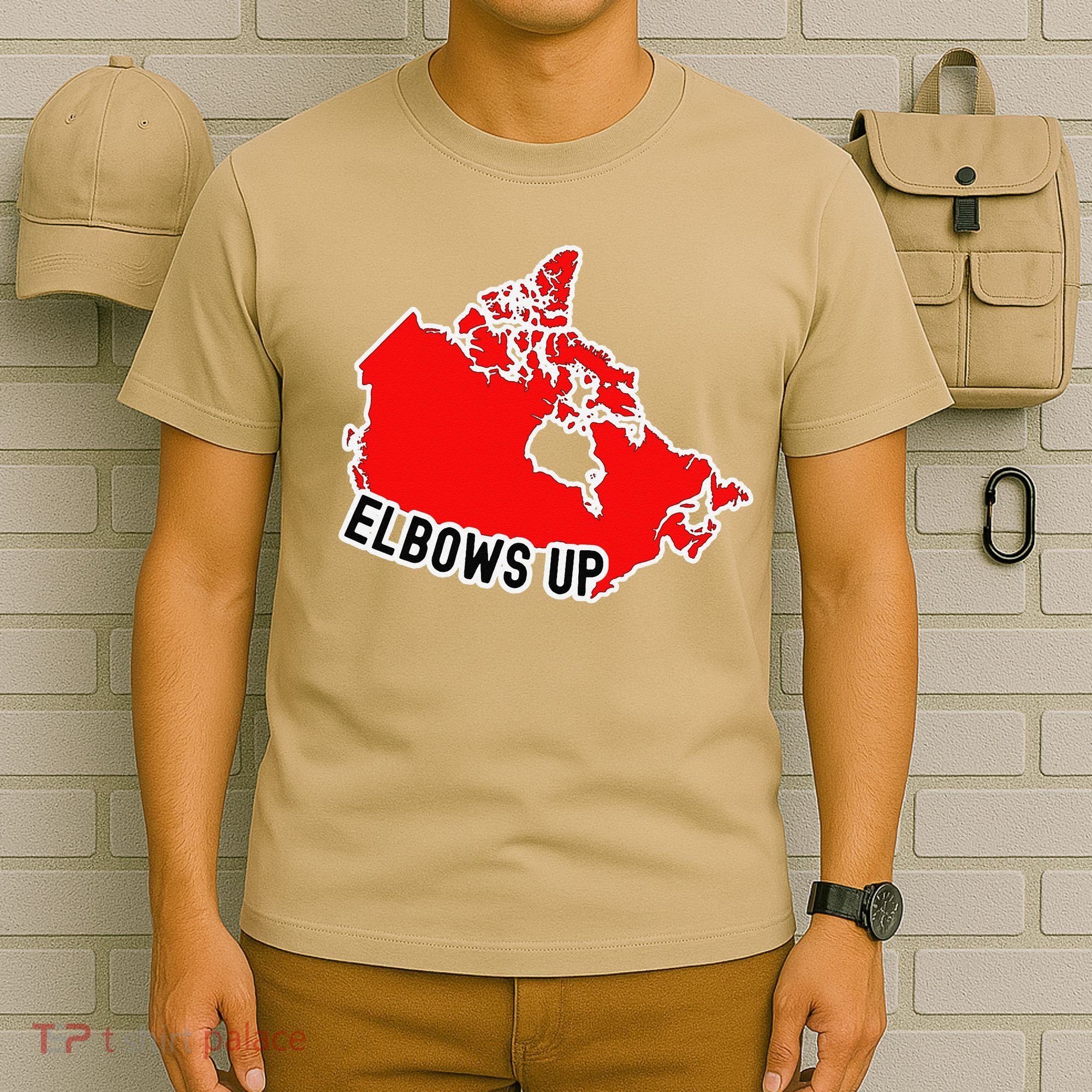 Elbows Up - Canada Map - Anti Trump - True North - Never 5 T-Shirt