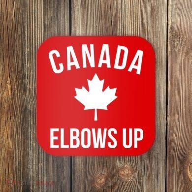 Elbows Up Canada Coaster