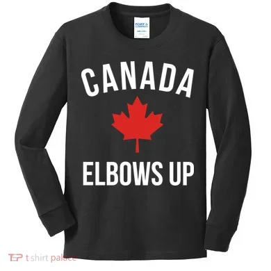 Elbows Up Canada Kids Long Sleeve Shirt