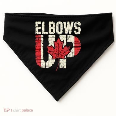 Elbows Up Canada Vintage Distressed Canadian Pride USA-Made Doggie Bandana