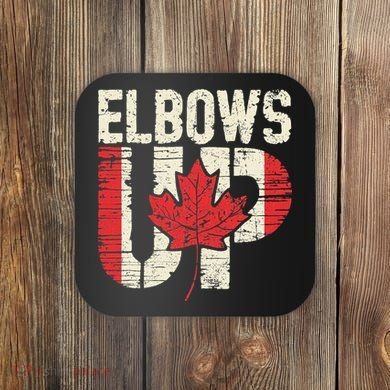 Elbows Up Canada Vintage Distressed Canadian Pride Coaster