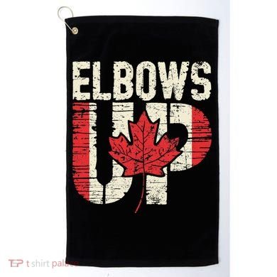 Elbows Up Canada Vintage Distressed Canadian Pride Golf Towel