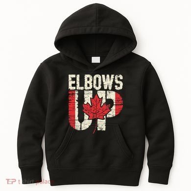 Elbows Up Canada Vintage Distressed Canadian Pride Kids Hoodie