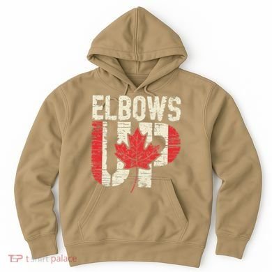 Elbows Up Canada Vintage Distressed Canadian Pride Hoodie