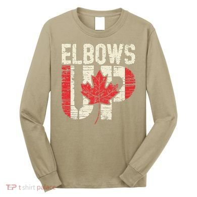 Elbows Up Canada Vintage Distressed Canadian Pride Long Sleeve Shirt